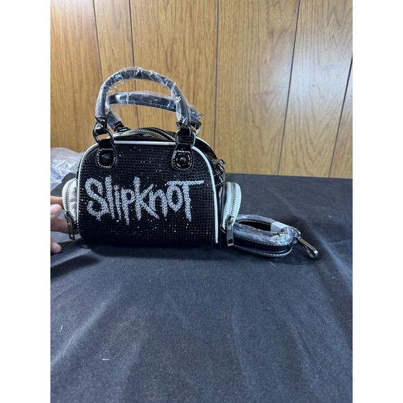 New SEALED Dolls Kill x Slipknot Bling Bowler Bag Rhinestones - Picture 6 of 9